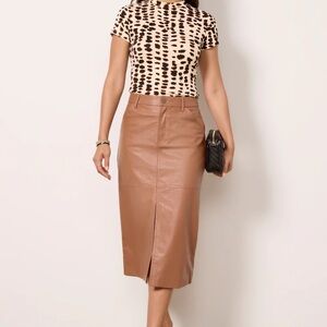 Sanctuary Triple Threat Midi Skirt Color Rawhide NWOT Size‎ 27
